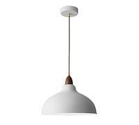 STVDEDG Lámpara Colgante De Cúpula De 13,7” Candelabro Creativo Blanco De Una Sola Cabeza Lámpara Colgante Moderna De Madera Y Metal Empotrada Accesorios De Iluminación Para Decoración De Porches