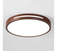 STVDEDG Lámparas De Techo LED Redondas De Nogal Luminaria Moderna De Diseño Ultrafino con Emisión Lateral Lámpara De Techo Creativa con Atenuación Infinita De 3000-6000 K para Sala De Estar, Comedor