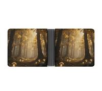 STVNKML Flower Maze - Cartera plegable de cuero con 2 bolsillos ocultos, 6 ranuras para tarjetas, billeteras delgadas para dinero en efectivo, tarjetas e identificación, Bosque Mágico, One Size