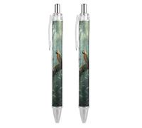 STVNKML Mysterious Tropical Rainforest - Bolígrafos retráctiles de tinta negra con agarre súper suave, punta media, 2 unidades