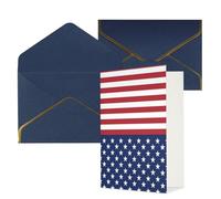 STVYUKL Tarjeta de felicitación con sobres azules, tarjeta con la bandera americana, estrellas y rayas, invitación de boda, tarjetas de notas en blanco para todas las ocasiones, 4 x 6 pulgadas