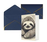 STVYUKL Tarjeta de felicitación con sobres azules, tarjeta Thinking of You, perezoso, mi espíritu, animal, invitación de boda, tarjetas de notas en blanco para todas las ocasiones, 4 x 6 pulgadas
