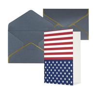 STVYUKL Tarjeta de felicitación con sobres negros, tarjeta con la bandera americana, estrellas, rayas, feliz cumpleaños, invitación de boda, tarjetas de notas en blanco para todas las ocasiones, 4 x 6