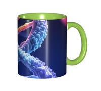 STVYUKL Taza de café de cerámica de 325 ml con agarre cómodo, tazas novedosas de ADN Genetic Helix, taza de té para hogares y oficinas