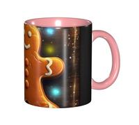 STVYUKL Taza de café de cerámica de 325 ml con agarre cómodo, tazas novedosas de hombre de jengibre sobre tablero de madera, taza de café para hogares y oficinas