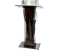 STWBHW Atril de 115 cm de Alto, Color Negro Transparente, con Superficie de Lectura Amplia y Estante de Almacenamiento, púlpito de acrílico, podio portátil, con asa for Iglesias y Bodas
