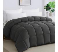 STWIENER Edredón tamaño King Plus de Gran tamaño, Relleno de edredón Acolchado Alternativo con pestañas en Las Esquinas, Extra Grande, Ligero, cálido, Suave, Esponjoso, 120 x 128 Pulgadas (Gris)