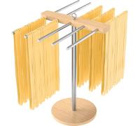 STWWO Secador de Pasta de Madera con 10 Brazos Desmontables, Acero Inoxidable 304, Secado de Pasta para Pasta casera, eficiente e higiénico, secador de Espaguetis WSA007