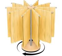STWWO Secador de Pasta Fresca Giratoria Estante de Secado de Pasta con 10 Brazos Extraíbles Acero Inoxidable 304 para 2 kg Espaguetis tallarines Secador de Fideos para Cocina- Eficiente e Higiénico
