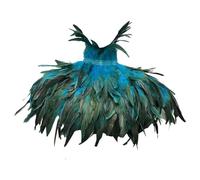 Stxdynjy Bufanda de Plumas Artificiales Tipo Capa para Niñas, Ideal para Juegos de rol, Fiestas de Disfraces Y Carnavales, Azul