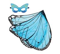 Stxdynjy de Mariposa Disfraz Niñas Antifaz Cosplay Tela Chiffón Ligera Original Fácil de Llevar Adecuado para Fotografía Artística Juegos de, Azul Negro