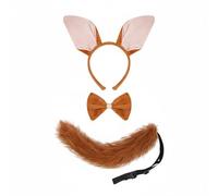 Stxdynjy Diadema Orejas de Accesorio Disfraz Banda con Marco Maleable Estructura Flexible Peluche Suave Cómoda Durante Horas Adecuada para Halloween Pascua, Set De 3 Zorro Orejas Grandes