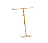 Stxdynjy Expositor de Bolsos Y Carteras Tipo Torre para Joyería, Soporte para Bolsos en Forma de T, Expositor para Boutiques, Espejo Dorado, Individual