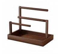 Stxdynjy Soporte para Joyas Organizador Expositor Colgador Bandeja de Madera con Acabado de Triple Nivel para Collares Pulseras Relojes y Anillos Adecuado para Tocador de y Feria, L