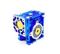 Styire Reductor de velocidad de tornillo sin fin NMRV030, brida de 60 x 60 mm, orificio de eje D de 8 mm y salida de 14 mm for motores NEMA 24. Carcasa metálica(Ratio 20 to 1)