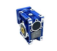 Styire Reductor de velocidad de tornillo sin fin NMRV030, brida de 80 x 80 mm, orificio de entrada de 11 mm y orificio de salida de 14 mm. Carcasa metálica(Ratio 50 to 1)