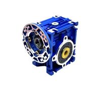 Styire Reductor de velocidad de tornillo sin fin NMRV030, brida redonda 63B14, orificio de entrada de 11 mm y orificio de salida de 14 mm for motor trifásico. Carcasa metálica(Ratio 50 to 1)