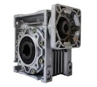 Styire Reductor de velocidad de tornillo sin fin NMRV050, brida de 60 x 60 mm, eje de entrada de 14 mm y orificio de salida de 25 mm for servomotor de 60 Carcasa metálica(Ratio 10 to 1)