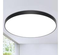 Stylanda OUILA - Lámpara de techo LED, lámpara de techo de 24 W, 2000 lm, 6500 K, techo de baño, IP44, diámetro de 28 cm, aplicable a baño, dormitorio, cocina, sala de estar, balcón (negro)