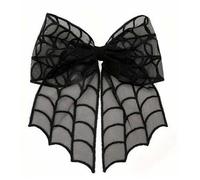(Style 2)Spring Clip Spider Web Hair Clip Star Halloween Hairpin Bats Head Veils Cosplay