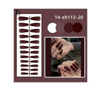 (style 5)14-zh396-33(L)$ Strip long ballet shiny trapezoidal solid color false nail stickers finished product 24 pieces wearable nail stickers