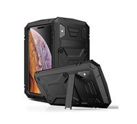 (Style A iPhone XS Max 6.5 inch, Black) R-JUST For iPhone XS Max 6.5 inch Dust-proof Waterproof Phone Case with and Screen Protector