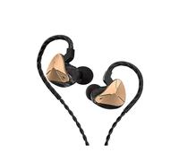 (Style B, Gold) CVJ Demon Wired Earphones 3.5mm Plug HiFi Headphones with Detachable Cable (No Mic)-Gold