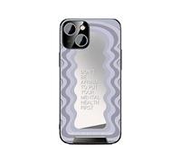 (Style B iPhone 14, Purple) IM-CHEN For iPhone 14 Inspirational Word Mirror Phone Case Anti-drop Cover with Pull-out Kickstand