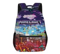 (Style B)Mochila escolar de lona Minecraft gran capacidad viaje estudiantes regalo niños