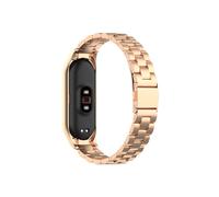 (Style B Xiaomi Mi Band 5, Pink gold) Stainless Steel Replacement Smart Watch Strap Watchband for Xiaomi Mi Band 5/6 Gold