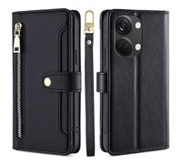 (Style Black, Multicolor) Amorus Leather Phone Cover for OnePlus Nord 3 5G Ace 2V 5G Anti-Scratch Zipper Pocket Stand Wallet C