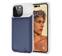 (Style Blue, Multicolor) Amorus D98 Battery Case for iPhone 15 Pro Max , 8500mAh Extended Rechargeable Charging Phone Case -