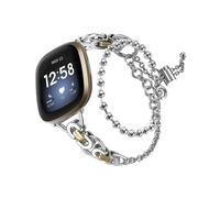 (Style C Fitbit Versa 3, Multicolor) For Fitbit Versa 3/Fitbit Sense Double Circle Hollow Out Watch Band Wrist Strap 20mm and Black