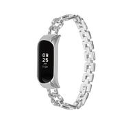 (Style C Xiaomi Mi Band 7, Silver) For Xiaomi Mi Band 7 Rhinestone Decor Alloy Watch Band with Watch Case-Silver