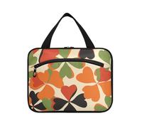 Style Clover Design - Neceser colgante para mujer con gancho, diseño de trébol, bolsas compactas de medicina para mujer, imprescindibles para mochileros, bolso de viaje para mujer, Diseño de trébol