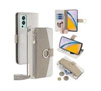 (Style D) For Oneplus Nord 2 5g Leather Case Phone Bag Cover Wallet Stand With Mirror And Chain Strap