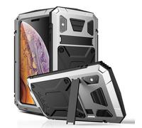 (Style D iPhone XS Max 6.5 inch, Silver) R-JUST For iPhone XS Max 6.5 inch Dust-proof Waterproof Phone Case with and Screen Protector