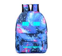 (Style D)Mochila escolar de lona Minecraft de gran capacidad regalo de viaje noctilucente para niños