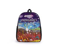 (Style F)Mochila escolar de nailon Minecraft de gran capacidad de viaje noctilucente regalo para niños