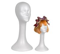 Style Form - Soporte de exhibición de pelucas para organización de salones de belleza | Cabeza de maniquí de espuma ligera con diseño de contorno facial y base estable para uso en postizos