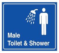 Style Gents Toilet Shower Tin Sign 12x8 Inch