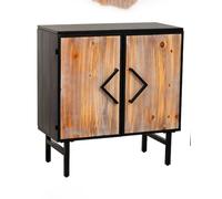 STYLE HOME Aparador de metal y madera 2 p. Negro Variante única