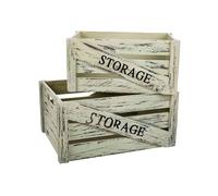 STYLE HOME Set 2 cajones de madera. Beige Variante única