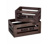STYLE HOME Set 2 cajones de madera. Marrón Variante única