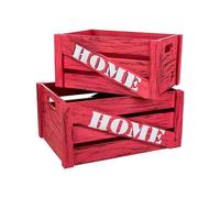STYLE HOME Set 2 cajones de madera. Rojo Variante única