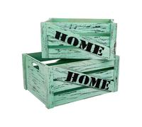 STYLE HOME Set 2 cajones de madera. Verde Variante única