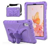 (Style I, Multicolor) For Lenovo Tab M9 Case Butterfly Kickstand EVA Tablet Cover with Shoulder Strap