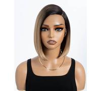 Style Icon Lace Front Wigs Peluca Sintética Bob De Frente De Encaje De 9"/23cm Pelucas Cortas Rectas Naturales De Calidad Para Mujeres Fibra Resistente Al Calor