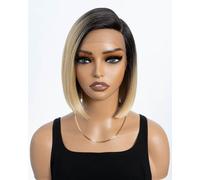 Style Icon Lace Front Wigs Peluca Sintética Bob De Frente De Encaje De 9"/23cm Pelucas Cortas Rectas Naturales De Calidad Para Mujeres Fibra Resistente Al Calor