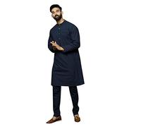STYLE INSTANT Conjunto de pijama kurta de algodón para hombre, túnica india, ropa tradicional, azul, XXL